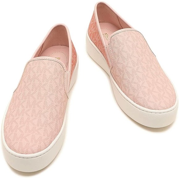 Michael Kors MK Logo Teddi Slip On Platform Sneakers Sherbert 7 Nib $175 - Picture 3 of 8